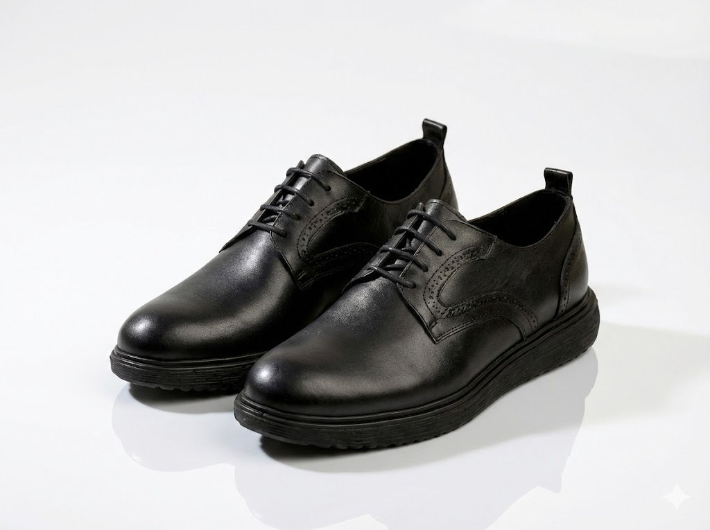 حذاء ديربي كلاسيكي فاخر - أسود