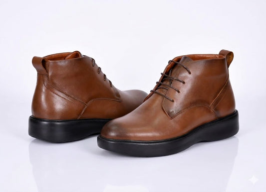 حذاء بوث فاخر - بني